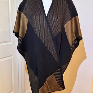 Chico's Black and Brown Women's Shawl Poncho.